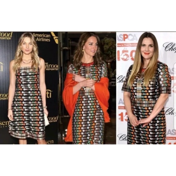 TORY BURCH Mesh, Lace, Multi-color, Floral Dress - Sleeveless - Fit & Flare - Picture 2 of 9